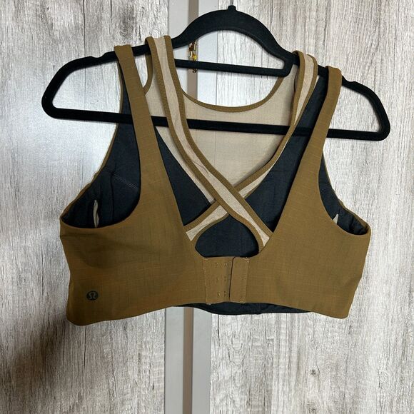Lululemon LAB Mesh Sports Bra High Neck Crossback Straps Size 12 - Picture 4 of 6